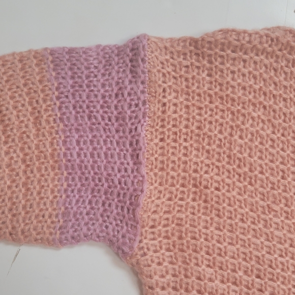 Anthro Pink and Metallic Slouchy Oversized Sweater - Picture 5 of 13